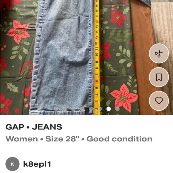 GAP Women's Light Blue Wide Leg Cropped Jeans - Picture 8 of 8